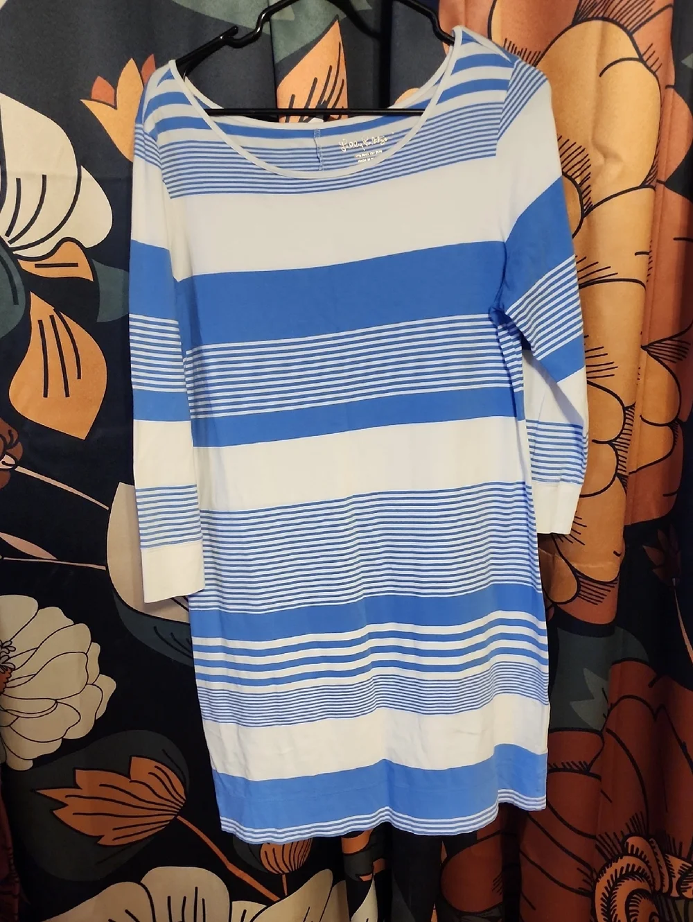 Lilly Pulitzer Blue and White Striped Shift Dress - Picture 1 of 2